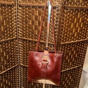 Wilson Leather Elegant Brown Shoulder Bag with wallet